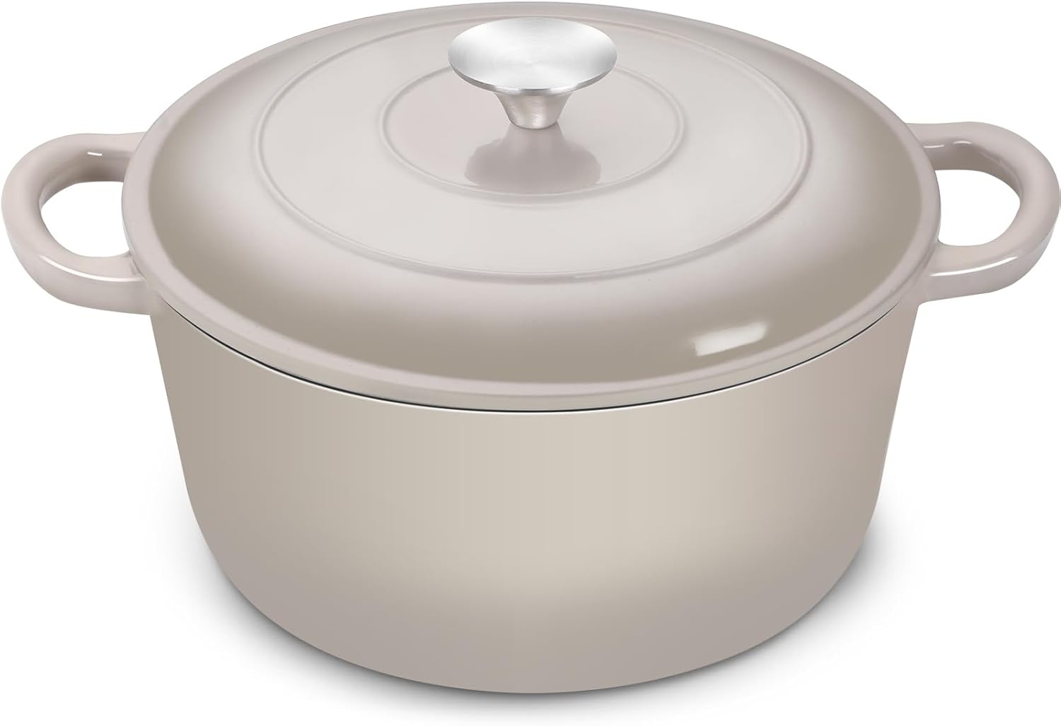 image:imageTeamFar Enameled Cast Iron Dutch Oven 6 Quart Pot with Lid amp Dual Handles Heavy Duty Cookware Oven Safe up to 500 F for Bread Baking Stews Braising Roasting RedKhaki