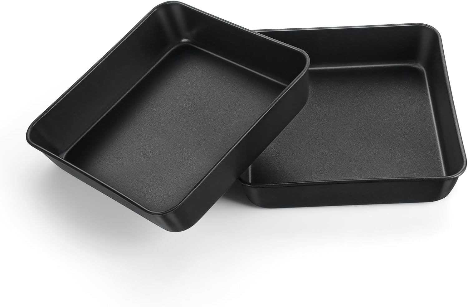 image:imageTeamFar Square Cake Pan 9 Inch Stainless Steel Square Baking Roasting Pan for Cake Brownie Lasagna NonToxic amp Heavy Duty One Piece Design amp Smooth Dishwasher Safe amp Easy CleanBlack