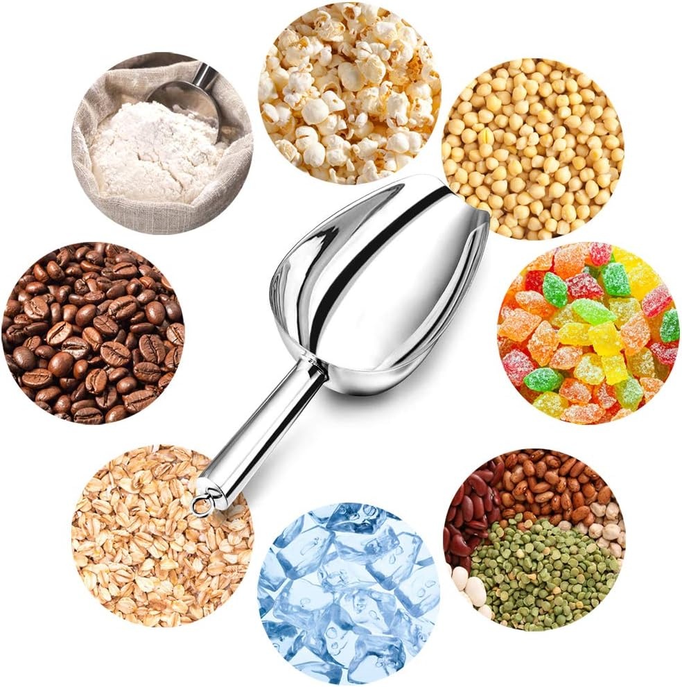image:imageTeamFar Stainless Steel Ice Scoop Small Metal Food Candy Scoop for Kitchen Bar Party Wedding 5 Ounces5 oz