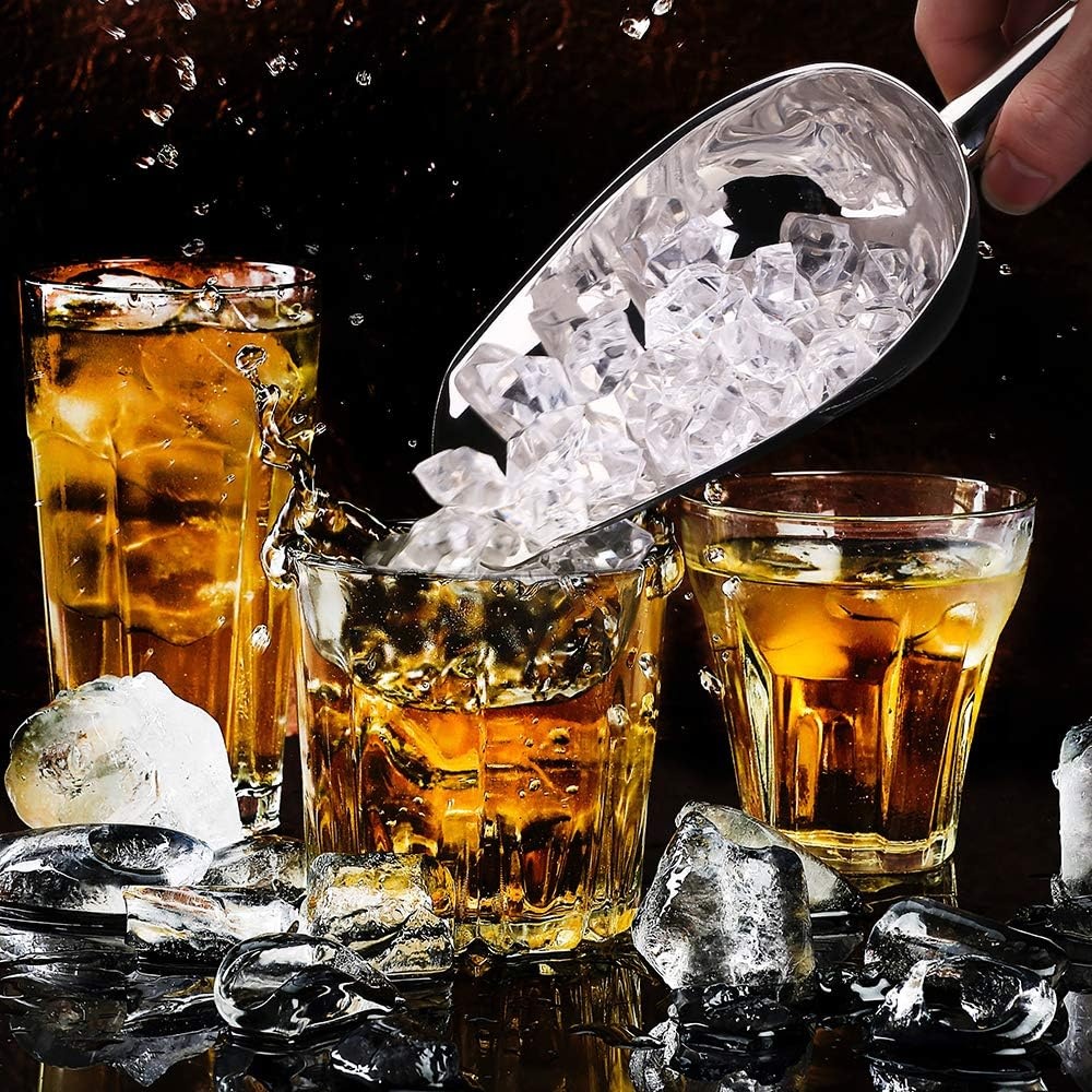 image:imageTeamFar Stainless Steel Ice Scoop Small Metal Food Candy Scoop for Kitchen Bar Party Wedding 5 Ounces5 oz