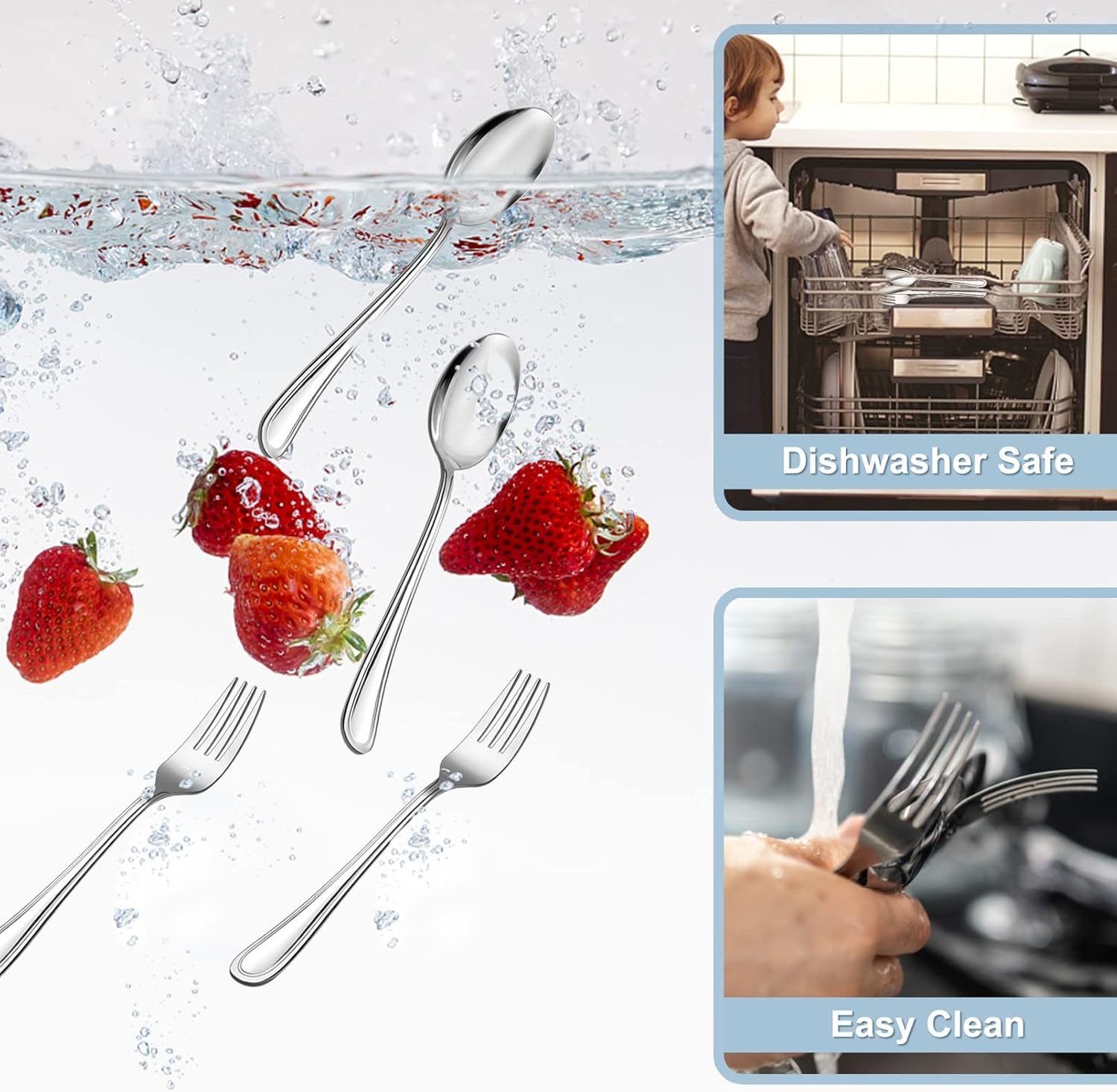 image:imageTeamFar Toddler Utensils Stainless Steel Toddler Silverware Small Kid Cutlery Set for SelfFeeding with Line Patterned Edge Healthy amp Non Toxic Mirror Surface amp Dishwasher Safe3 Forks 3 Spoons6