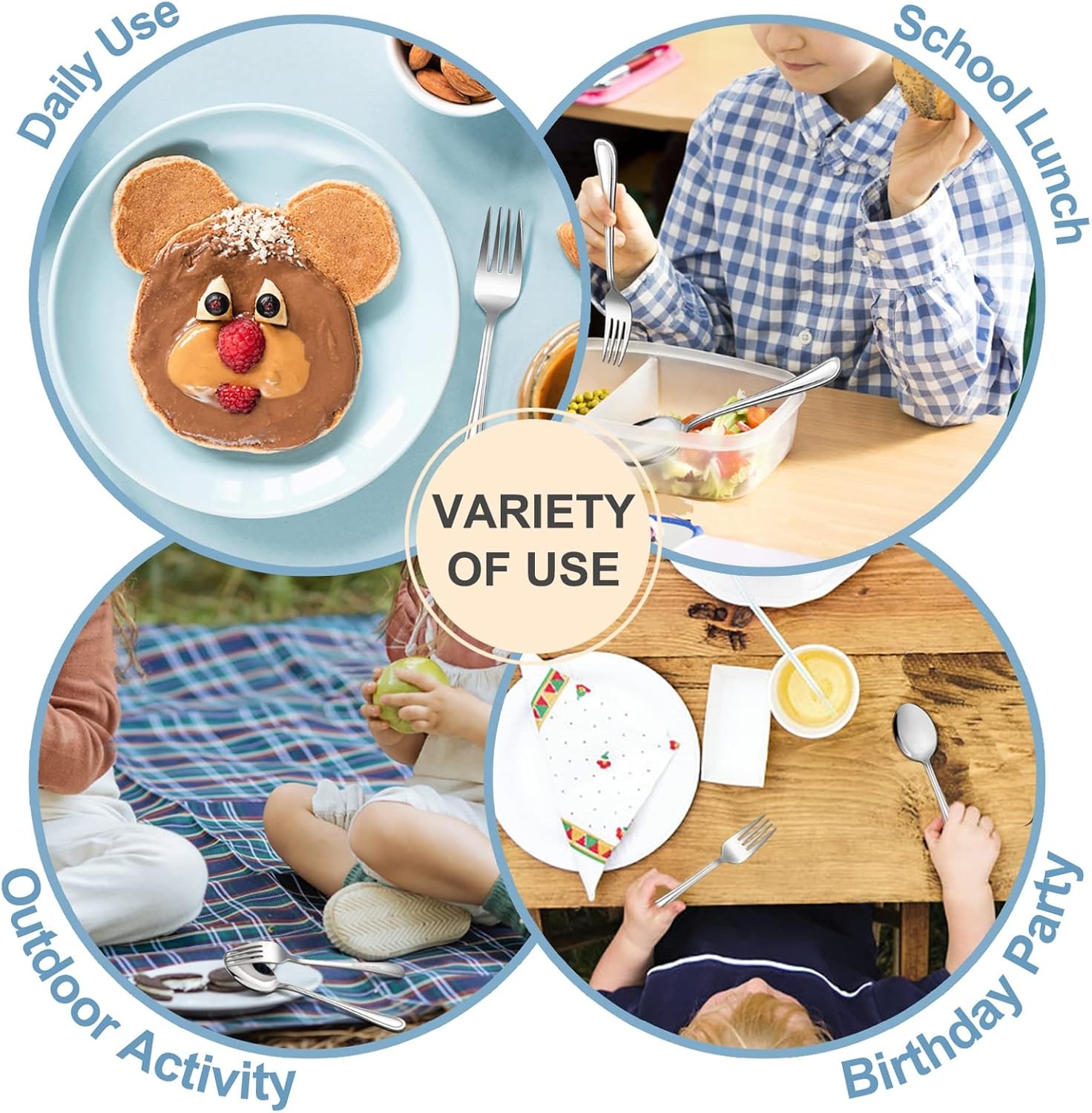 image:imageTeamFar Toddler Utensils Stainless Steel Toddler Silverware Small Kid Cutlery Set for SelfFeeding with Line Patterned Edge Healthy amp Non Toxic Mirror Surface amp Dishwasher Safe3 Forks 3 Spoons6