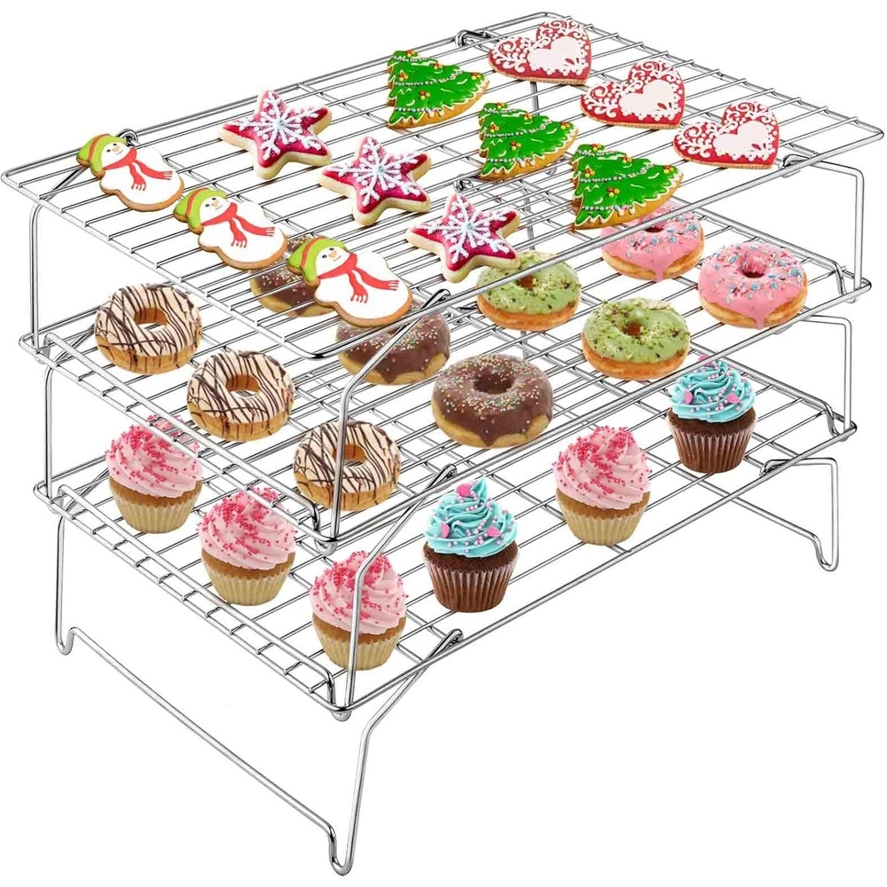 image:imageTeamFar Cooling Rack 5Tiers Stainless Steel Baking Cooling Wire Rack for Baking Roasting Cooking Healthy amp Firmly Weld Stackable amp Collapsible Dishwasher Safe 15x103