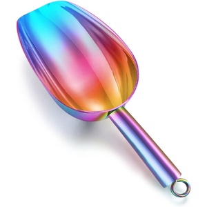 image:imageTeamFar 5oz Ice Scoop Stainless Steel Food Scoop Metal Ice Scooper for Kitchen Bar Party Wedding Heavy Duty amp Sturdy Easy Storage amp Versatile Mirror Finish amp Smooth Edge GoldMulticolor