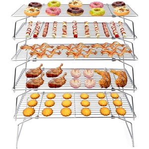 image:imageTeamFar Cooling Rack 5Tiers Stainless Steel Baking Cooling Wire Rack for Baking Roasting Cooking Healthy amp Firmly Weld Stackable amp Collapsible Dishwasher Safe 15x105
