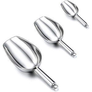 image:imageTeamFar Ice Scoop Set of 3 35  8 Oz Utility Metal Scoop Stainless Steel for Food Candy Popcorn Healthy amp Mirror Finish Easy Clean amp Dishwasher Safe3  5  8 Oz