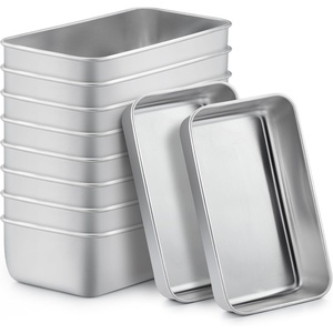 image:imageTeamFar Loaf Pan 9  5 Bread Loaf Pans Meatloaf Pan Stainless Steel for Baking Bread Cake Lasagna Healthy amp Durable Oven amp Dishwasher Safe  Set of 410