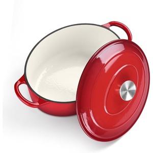 image:imageTeamFar Oval Dutch Oven 5qt Enameled Cast Iron Dutch Oven Pot with Lid For Bread BakingStewingBraisingFrying Suitable for Various Stoves Dual Handles amp Easy Cleanup BlueRed