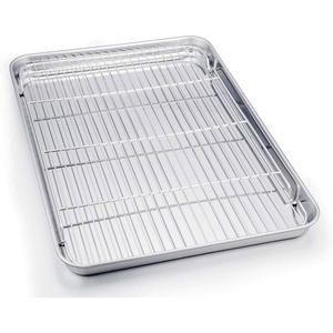 image:imageTeamFar Toaster Oven Pan Tray with Cooling Rack 104x 81x1 Stainless Steel Toaster Ovenware Pan Healthy amp Non Toxic Rust Free amp Easy Clean  Dishwasher Safe20 x 14 x 1inch
