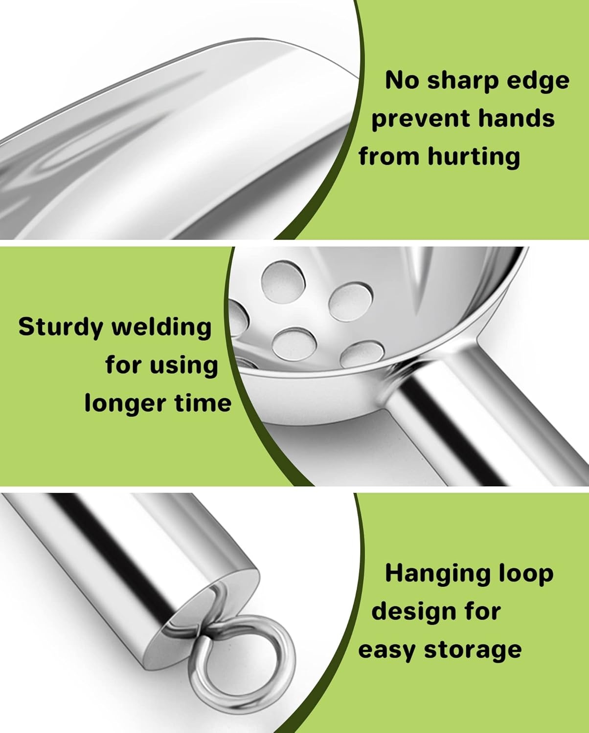 image:imageTeamFar 8 oz Ice Scoop with Holes Stainless Steel Food Scoop Shovel with Drain Holes for Kitchen Bar Party Wedding Healthy amp Heavy Duty Sturdy Handle amp Mirror Finish Dishwasher Safe5 oz