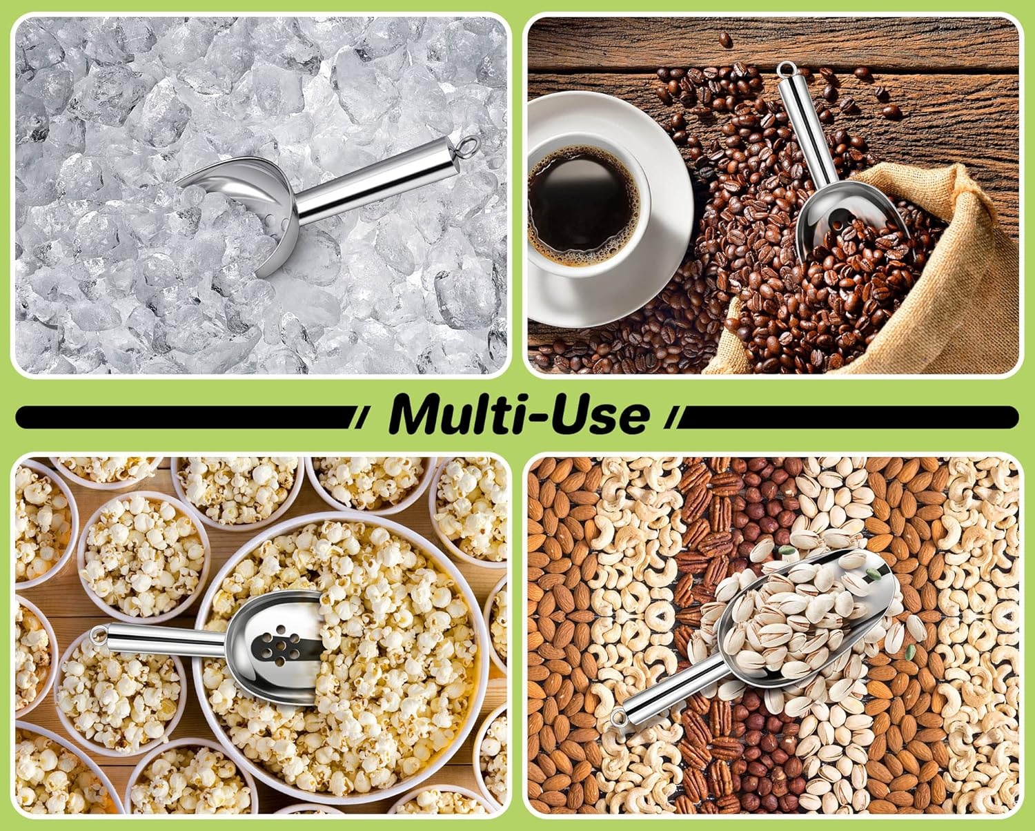 image:imageTeamFar 8 oz Ice Scoop with Holes Stainless Steel Food Scoop Shovel with Drain Holes for Kitchen Bar Party Wedding Healthy amp Heavy Duty Sturdy Handle amp Mirror Finish Dishwasher Safe5 oz