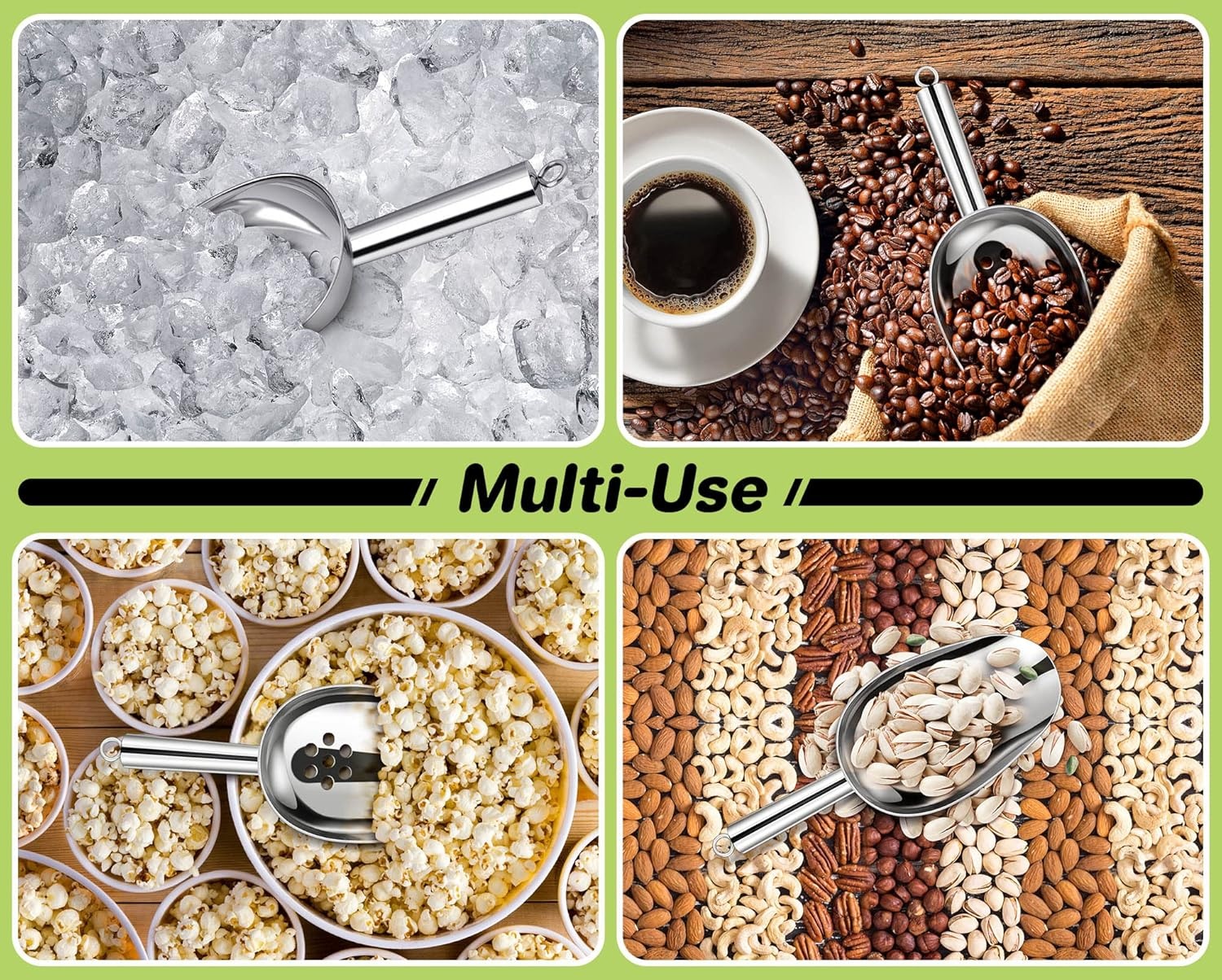 image:imageTeamFar 8 oz Ice Scoop with Holes Stainless Steel Food Scoop Shovel with Drain Holes for Kitchen Bar Party Wedding Healthy amp Heavy Duty Sturdy Handle amp Mirror Finish Dishwasher Safe8 oz