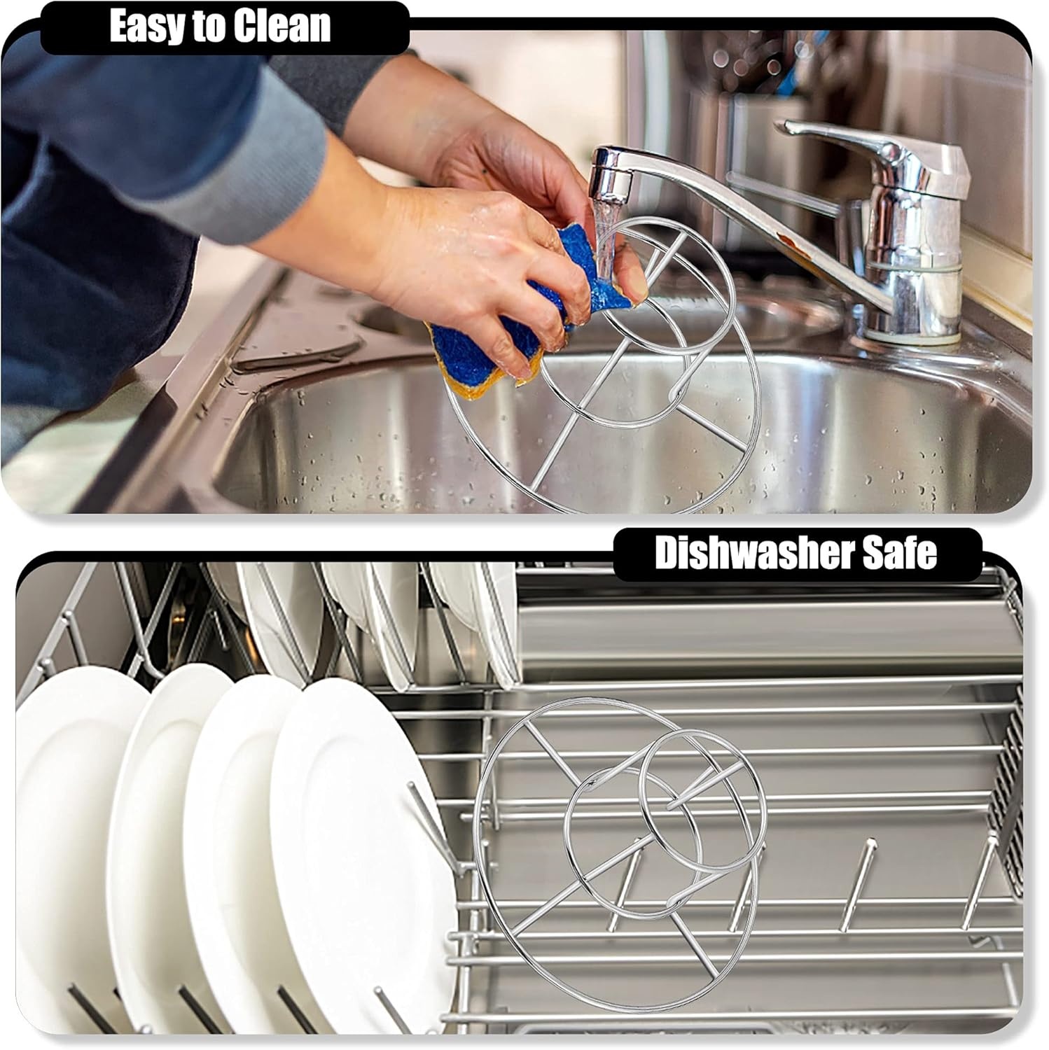 image:imageTeamFar Beer Can Chicken Holder 2 Pack Stainless Steel Chicken Rack Stand Beer Butt Chicken Stand for Grilling Smoking Roasting Sturdy amp Portable Dishwasher Safe amp Easy Clean1