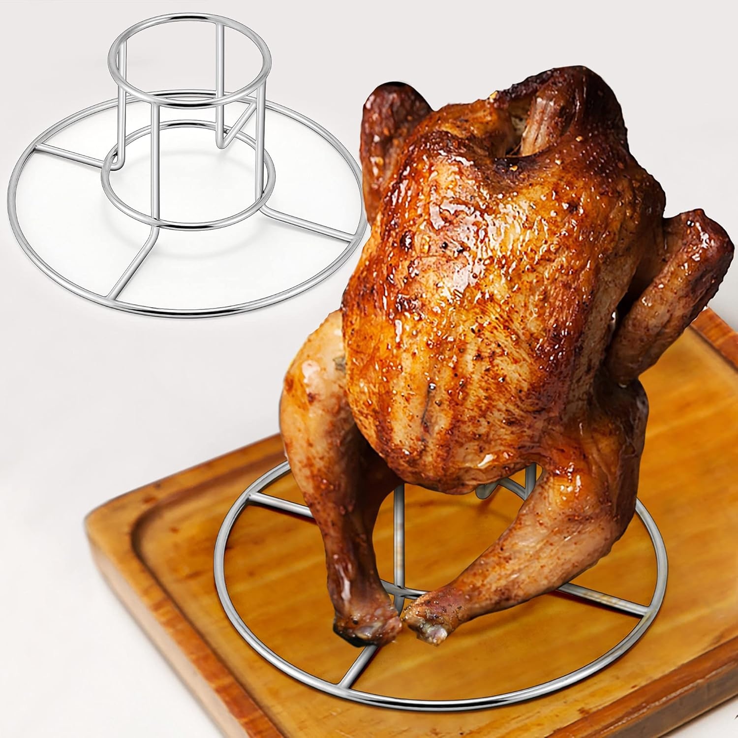 image:imageTeamFar Beer Can Chicken Holder 2 Pack Stainless Steel Chicken Rack Stand Beer Butt Chicken Stand for Grilling Smoking Roasting Sturdy amp Portable Dishwasher Safe amp Easy Clean2
