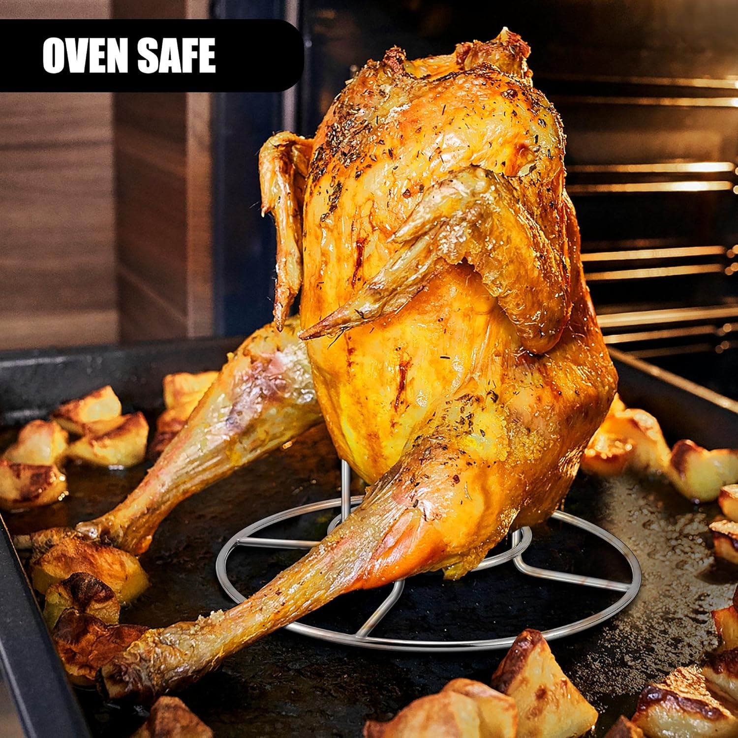 image:imageTeamFar Beer Can Chicken Holder 2 Pack Stainless Steel Chicken Rack Stand Beer Butt Chicken Stand for Grilling Smoking Roasting Sturdy amp Portable Dishwasher Safe amp Easy Clean2