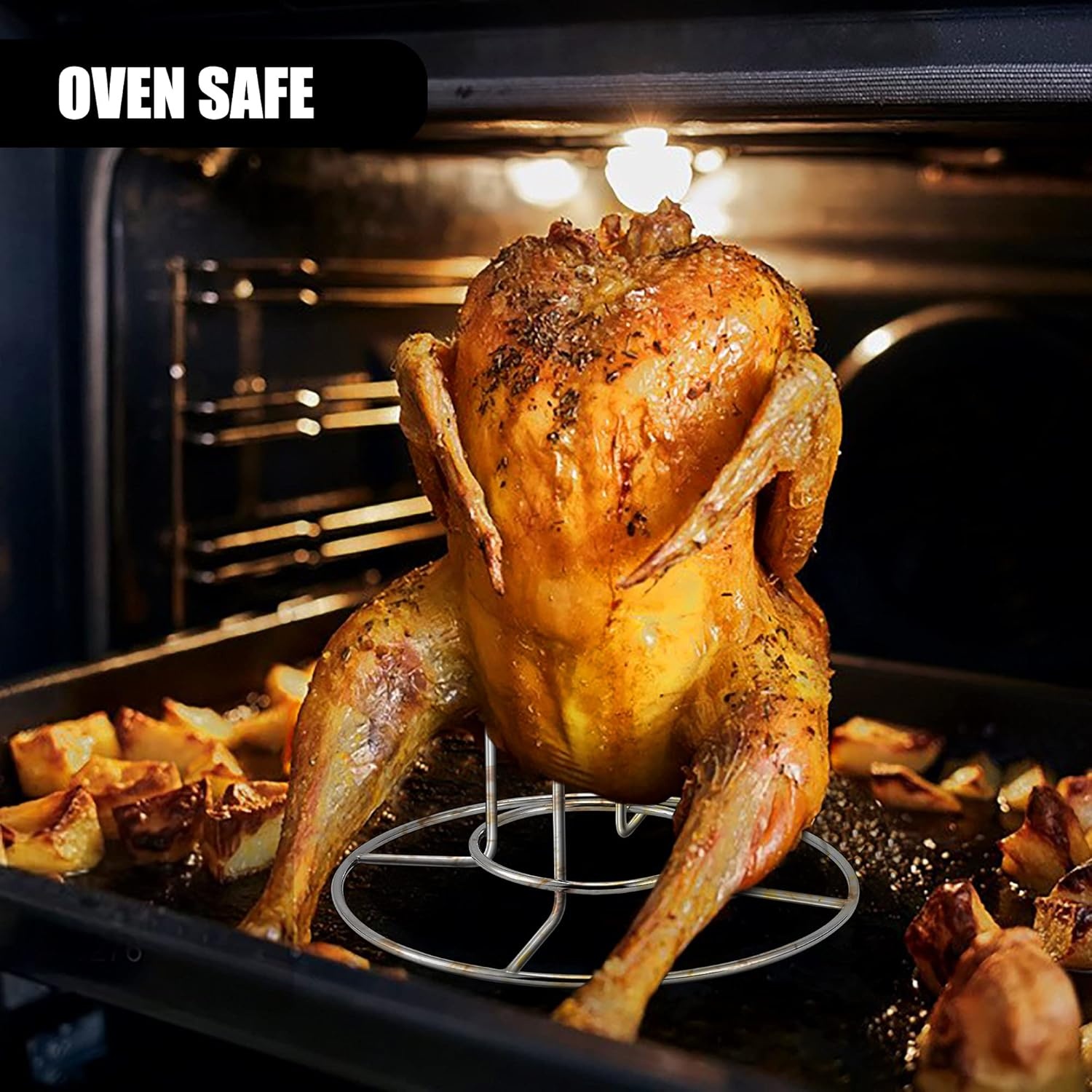 image:imageTeamFar Beer Can Chicken Holder 2 Pack Stainless Steel Chicken Rack Stand Beer Butt Chicken Stand for Grilling Smoking Roasting Sturdy amp Portable Dishwasher Safe amp Easy Clean1