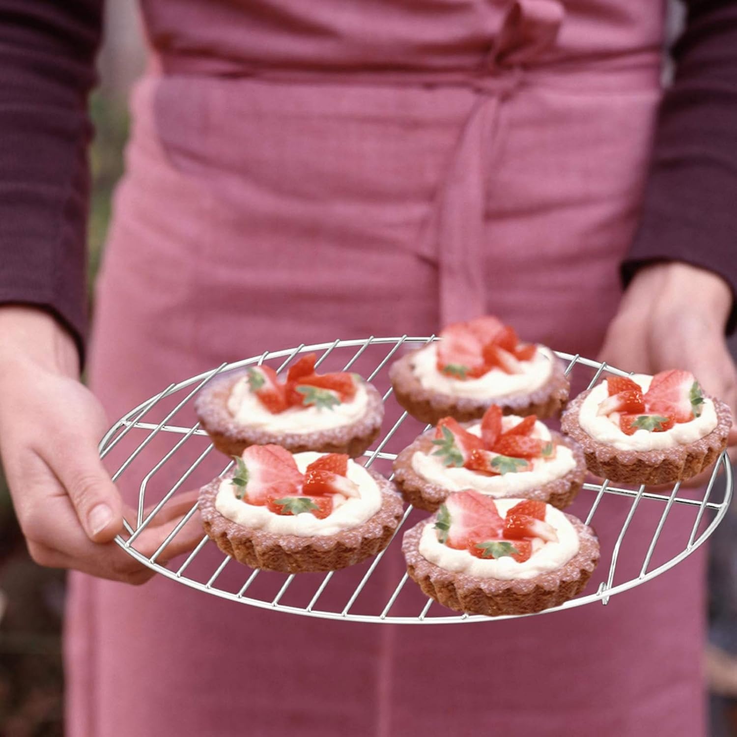image:imageTeamFar Round Cooling Rack Set of 2 9 Inch Round Baking Steaming Roasting Rack Set Stainless Steel Healthy amp Dishwasher Safe Mirror Finish amp Rust Free105
