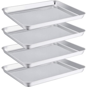 image:imageTeamFar Stainless Steel Compact Toaster Oven Pan Tray Ovenware Professional 8x105x1 Heavy Duty amp Healthy Deep Edge Superior Mirror Finish Dishwasher Safe4