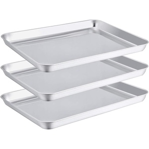 image:imageTeamFar Stainless Steel Compact Toaster Oven Pan Tray Ovenware Professional 8x105x1 Heavy Duty amp Healthy Deep Edge Superior Mirror Finish Dishwasher Safe3