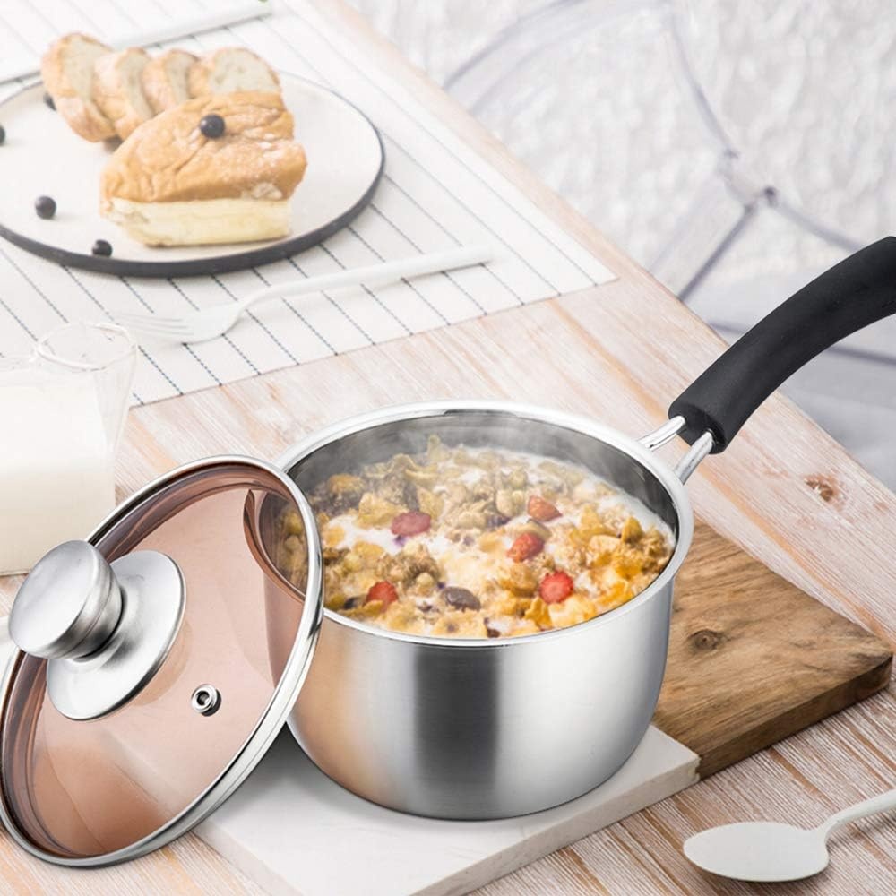 image:imageTeamFar 1 Quart Saucepan Stainless Steel Saucepan with Lid Small Sauce Pot Milk Pan Cookware for Home Cooking Non Toxic amp Healthy Easy Clean amp Dishwasher Safe2QT