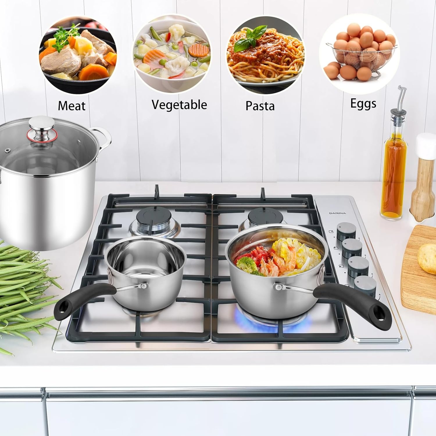 image:imageTeamFar 1 Quart Saucepan Stainless Steel Saucepan with Lid Small Sauce Pot Milk Pan Cookware for Home Cooking Non Toxic amp Healthy Easy Clean amp Dishwasher Safe1QT2QT