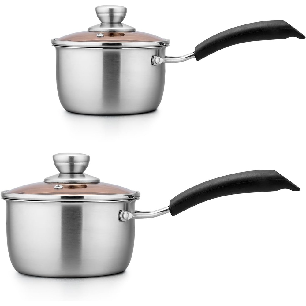 image:imageTeamFar 1 Quart Saucepan Stainless Steel Saucepan with Lid Small Sauce Pot Milk Pan Cookware for Home Cooking Non Toxic amp Healthy Easy Clean amp Dishwasher Safe1QT2QT