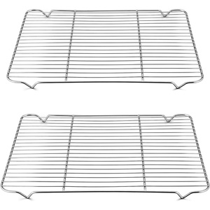 image:imageTeamFar Cooling Rack 875 x 625 Stainless Steel Wire Baking Rack for Cooking Roasting Grilling Fit for Oven Pan Oven amp Dishwasher Safe Nontoxic amp HeavyDuty 2PCS1661145