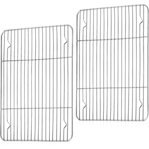 image:imageTeamFar Cooling Rack 875 x 625 Stainless Steel Wire Baking Rack for Cooking Roasting Grilling Fit for Oven Pan Oven amp Dishwasher Safe Nontoxic amp HeavyDuty 2PCS153111