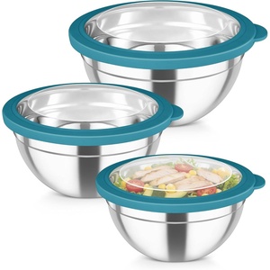 image:imageTeamFar Mixing Bowl Set 45315 QT Stainless Steel Nesting Salad Bowls with Airtight Lids For ServingMixingStoringPrepping NonToxic amp Sturdy Visible amp Easy Clean Dark Blue Set of 3Dark Blue