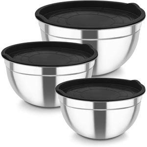 image:imageTeamFar Mixing Bowls Stainless Steel Nesting Salad Bowls with Airtight Lids Set For ServingMixingStoring Healthy amp Heavyduty Dishwasher Safe amp Easy Clean 463  15 QT Navy BlueBlack