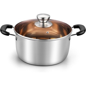image:imageTeamFar Stock Pot 4qt Stainless Steel Stock Soup Pasta Pot with Lid Double Heatproof Handles Non Toxic amp Healthy Easy Clean amp Dishwasher Safe4 Quarts