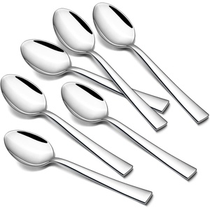 image:imageTeamFar Teaspoon Set of 12 67 Inch Stainless Steel Mini Tea Spoons Small Spoon Silverware for Coffee Tea Soup Dessert NonToxic amp Heavy Duty Mirror Polished amp Dishwasher SafeSquare Edge