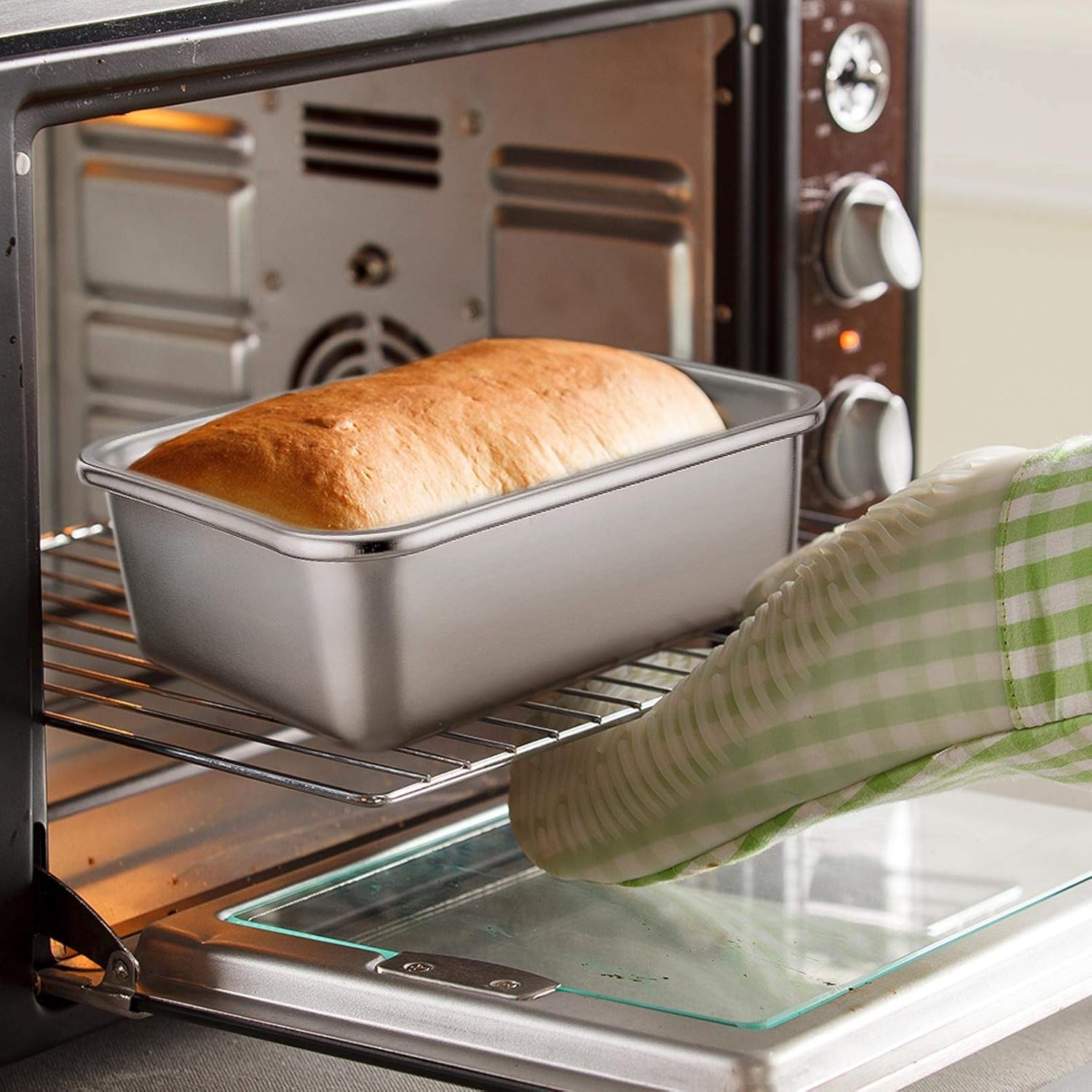 image:imageTeamFar Lasagna Pan Rectangular Cake Pan Brownie Bake Dish Stainless Steel 12751032 Heavy Duty amp Healthy Deep Side amp Brushed Surface Easy Clean amp Dishwasher safe105x825x325 Pack of 2