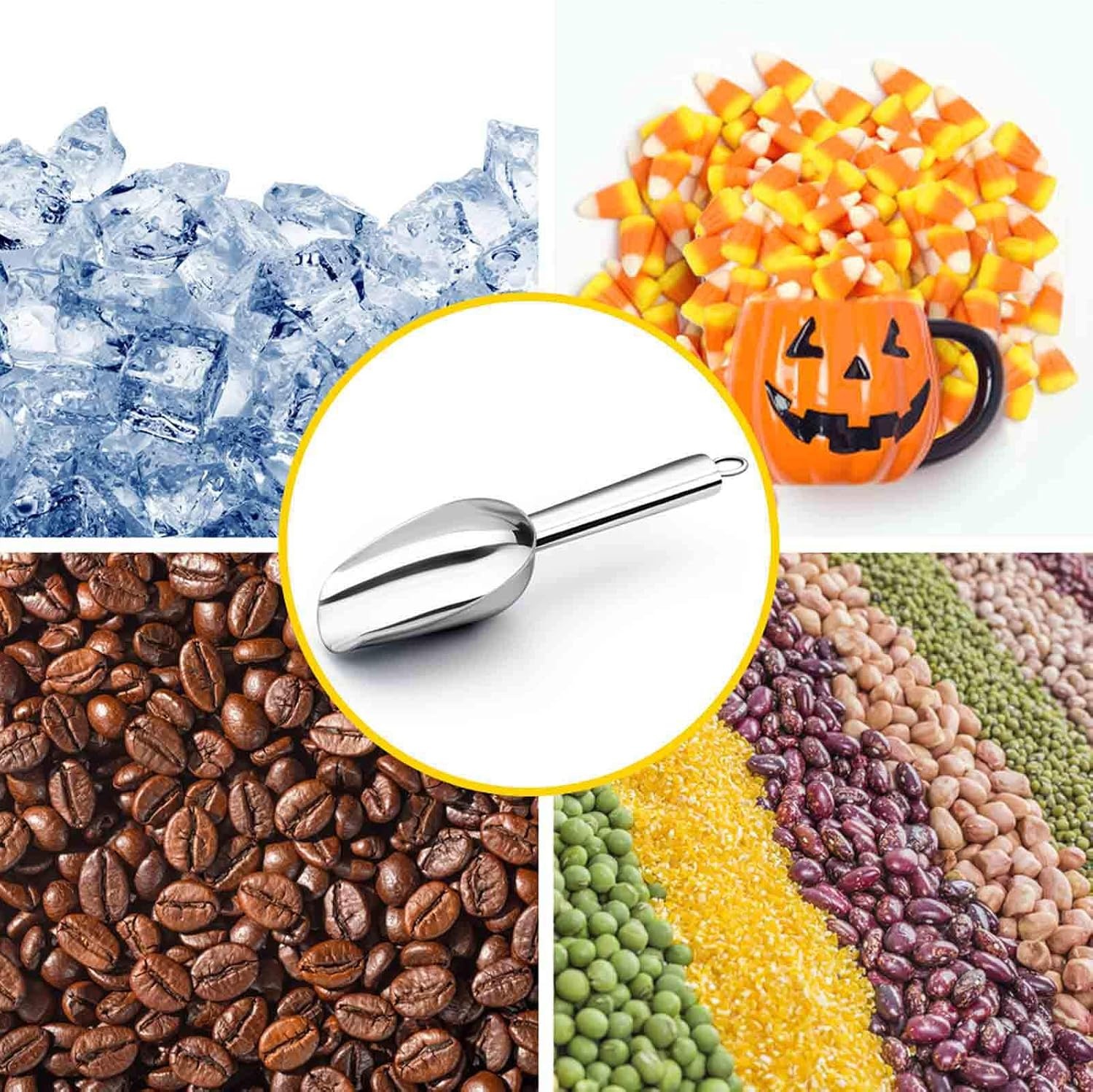 image:imageTeamFar Mini Scoop 3 Oz 6 PCS Canister Scoops Small Ice Candy Scoop Stainless Steel for Kitchen Dispenser Buffet Jars Rust Free amp Sturdy Utility amp Mirror Finish Dishwasher Safe