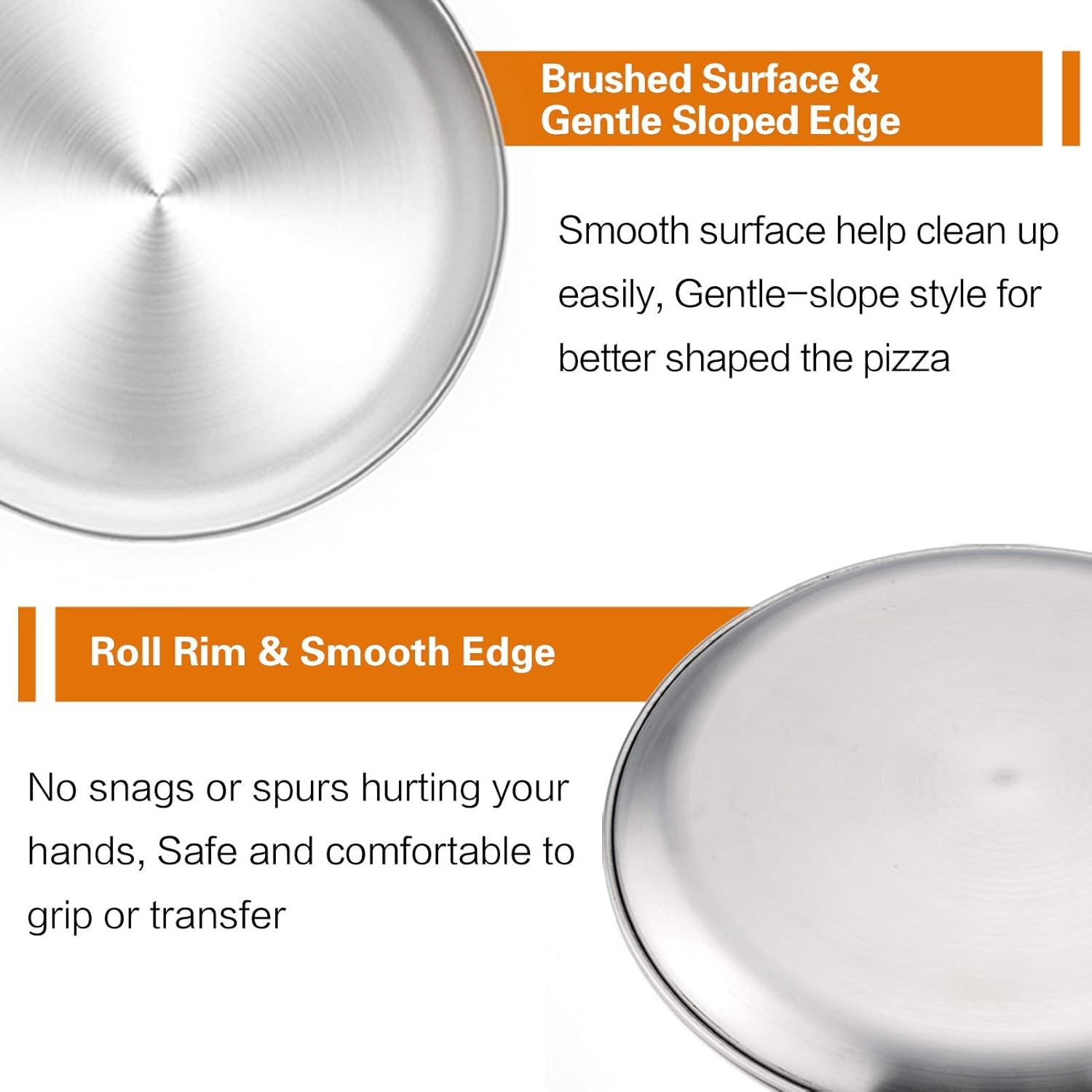 image:imageTeamFar Pizza Pan 9 Inch 10 Inch 12 Inch Stainless Steel Pizza Pans Set 3 Sizes Round Pizza Oven Baking Serving Plate Tray for Pizza Pie Cookie NonToxic amp Heavy Duty Dishwasher SafeSilver