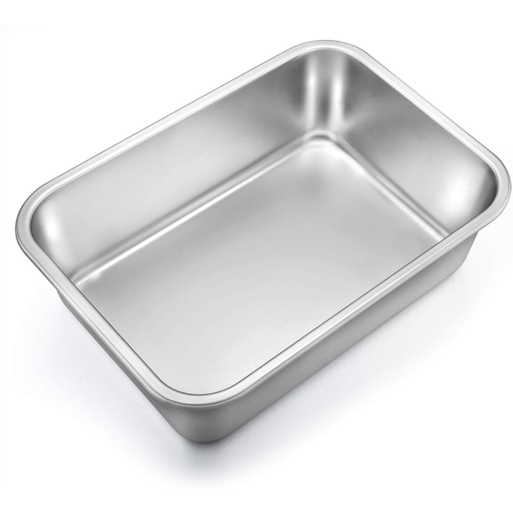 image:imageTeamFar Lasagna Pan Rectangular Cake Pan Brownie Bake Dish Stainless Steel 12751032 Heavy Duty amp Healthy Deep Side amp Brushed Surface Easy Clean amp Dishwasher safe1275 x 10 x 32