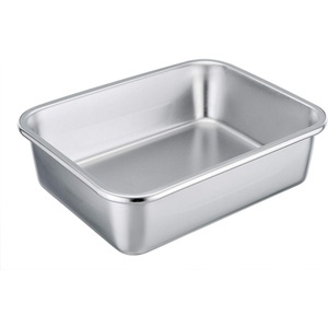 image:imageTeamFar Lasagna Pan Rectangular Cake Pan Brownie Bake Dish Stainless Steel 12751032 Heavy Duty amp Healthy Deep Side amp Brushed Surface Easy Clean amp Dishwasher safe10 x 8 x 32