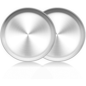 image:imageTeamFar Pizza Pan 10 inch Pizza Pans Pizza Tray Stainless Steel for Oven Baking Non Toxic amp Healthy Heavy Duty amp Dishwasher Safe  Set of 2Silver