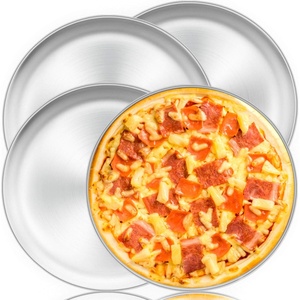 image:imageTeamFar Pizza Pan 134 inch Stainless Steel Pizza Pan Set Large Pizza Oven Pans Tray for Baking Serving Healthy amp Heavy Duty Oven amp Dishwasher Safe  2 Piece4
