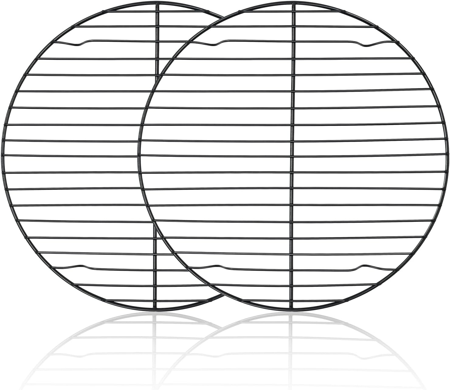 image:imageTeamFar 105 Inch NonStick Cooling Rack Round Coated Stainless Steel Cooking Wire Rack Set of 2 for BakingRoastingSteamingCooling Healthy amp HeavyDuty Oven Safe amp Easy to Clean2