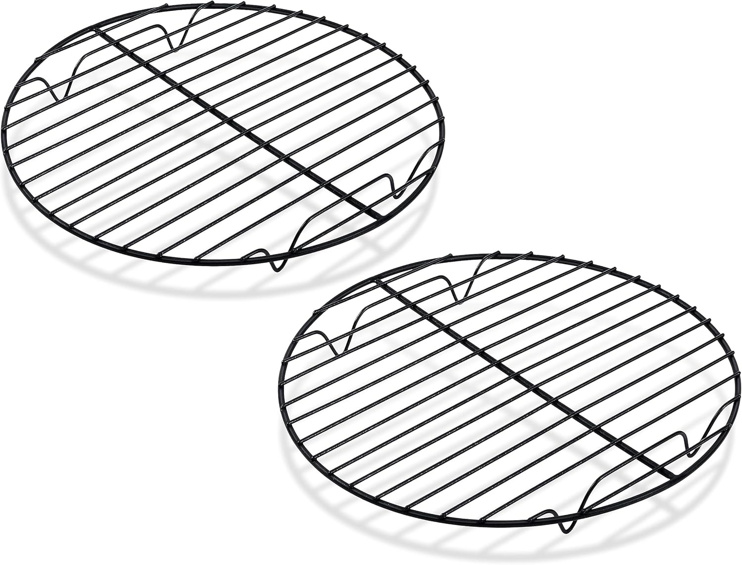 image:imageTeamFar 105 Inch NonStick Cooling Rack Round Coated Stainless Steel Cooking Wire Rack Set of 2 for BakingRoastingSteamingCooling Healthy amp HeavyDuty Oven Safe amp Easy to Clean2