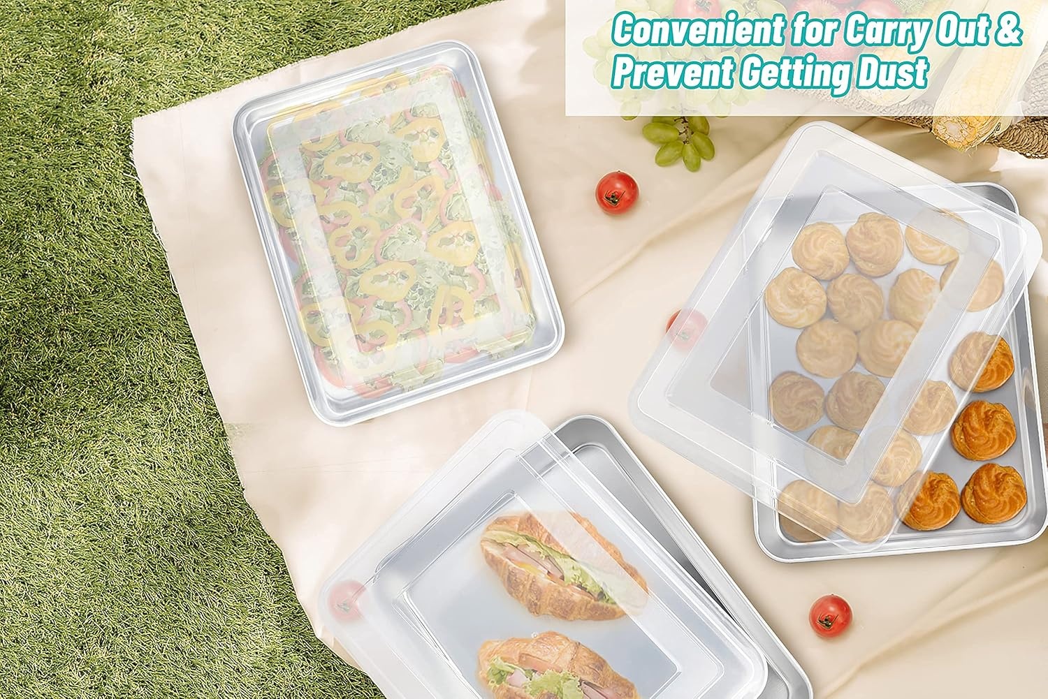 image:imageTeamFar Baking Pan with Lid 93x 7 Stainless Steel Rectangular Cake Lasagna Pan with Cover for Cake Brownie Casseroles Healthy amp Sturdy Oven amp Dishwasher Safe 1 Pan 1 Lid4