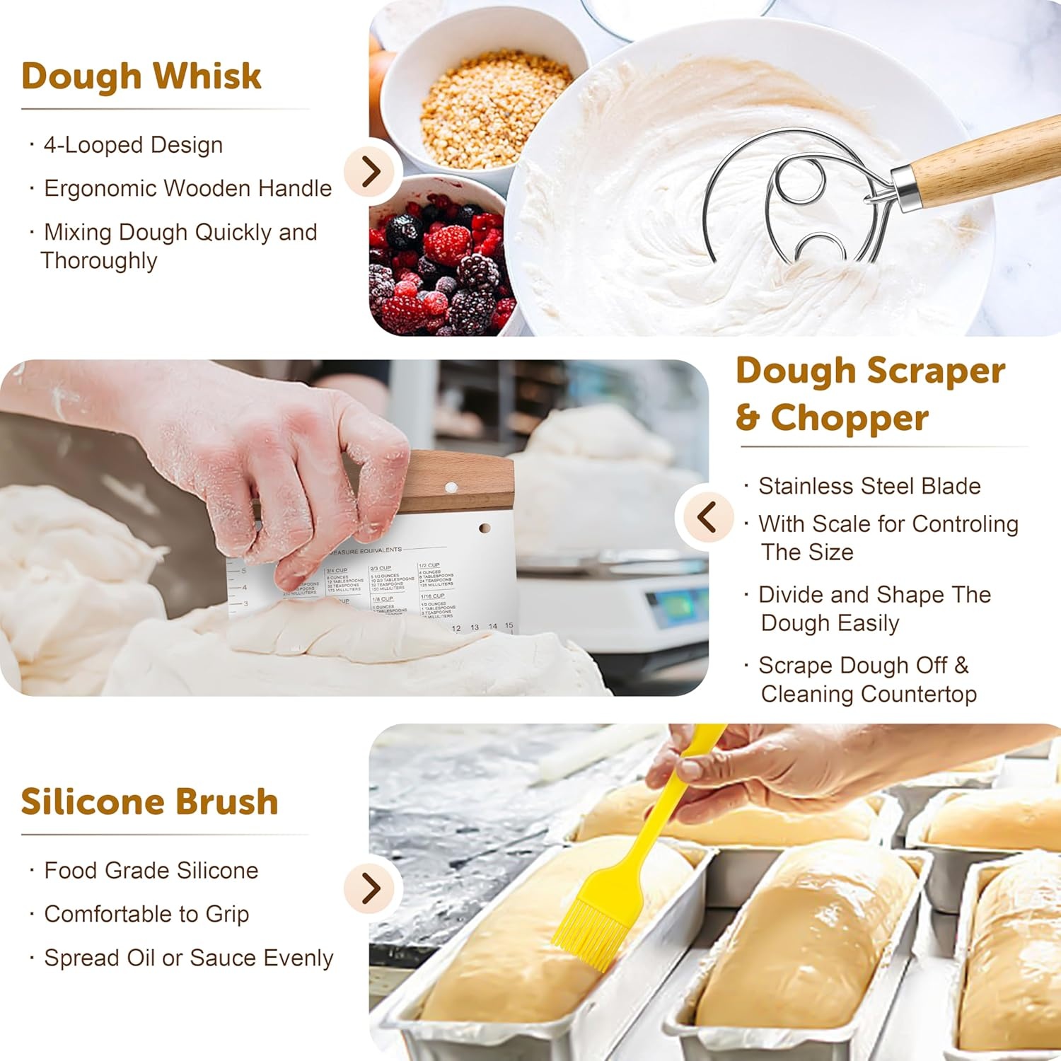 image:imageTeamFar Sourdough Bread Baking Supplies 9 Round amp 10 Oval Bread Proofing Basket Set with Liner Sourdough Starter Kit for Bread Making Bread LameWhiskDough ScraperBasting Brush