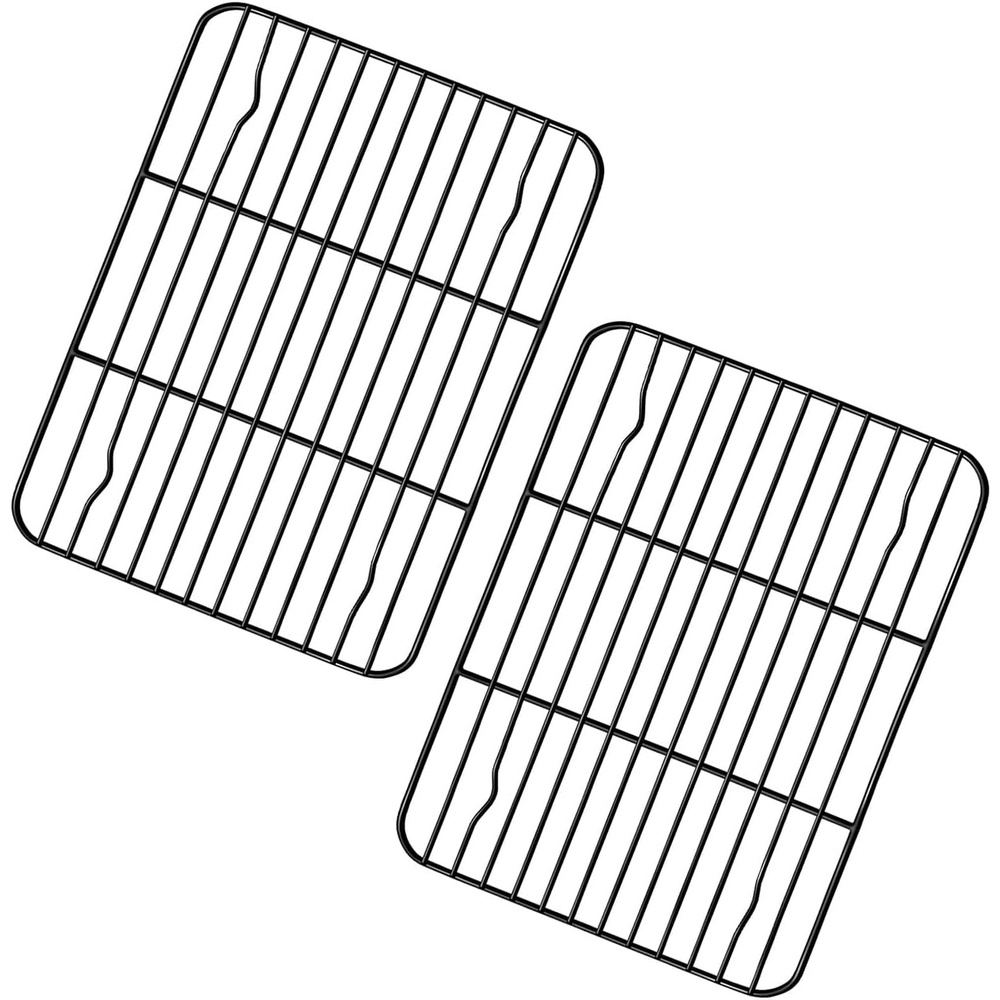 image:imageTeamFar Small Cooling Rack Set of 2 875 x 625 Coated Stainless Steel Wire Rack Baking Racks for Cooking Grilling Cooling with Nonstick Coating Healthy amp Sturdy Oven safe amp Easy Clean875 x 625 x 06