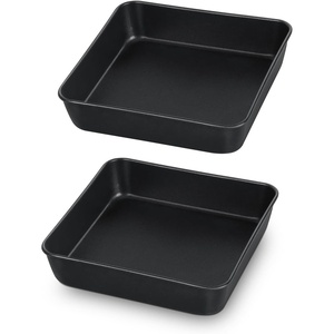 image:imageTeamFar 8 Inch Cake Pan Square Brownie Baking Pan with Stainless Steel Core amp Non Stick Coating for Baking Roasting Storing Food Healthy Oven Safe amp Antimelt Easy to Release amp Clean  Set of 22
