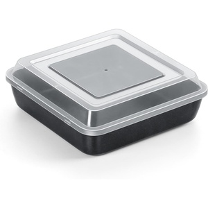 image:imageTeamFar 9x9 Inch Square Cake Pan with Lid NonStick Square Baking Roasting Pan with Stainless Steel Core for Cooking Brownie Lasagna NonToxic amp HeavyDuty Release amp Clean Easily 1 Pan1 Lid
