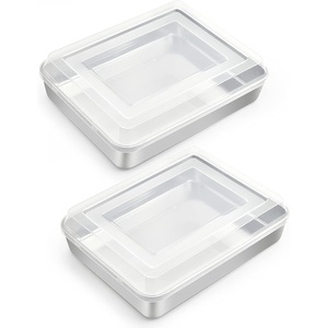 image:imageTeamFar Baking Pan with Lid 93x 7 Stainless Steel Rectangular Cake Lasagna Pan with Cover for Cake Brownie Casseroles Healthy amp Sturdy Oven amp Dishwasher Safe  1 Pan  1 Lid4