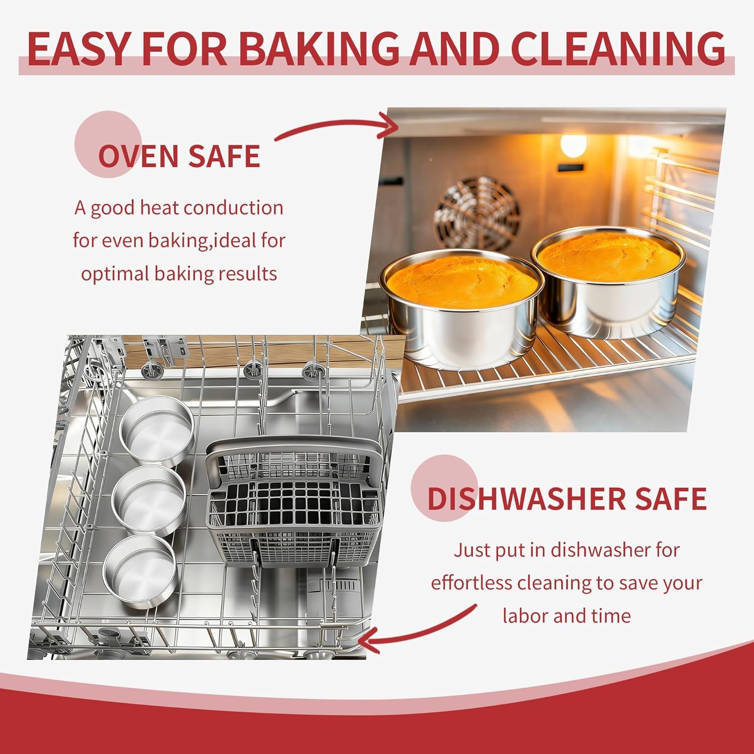 image:imageTeamFar 4 Inch Cake Pan 6pcs Mini Round Baking Layer Cake Pan with NonStick Coating Stainless Steel Core for Birthday Party Wedding Healthy amp Heatproof Release Easily amp Easy CleanSilver