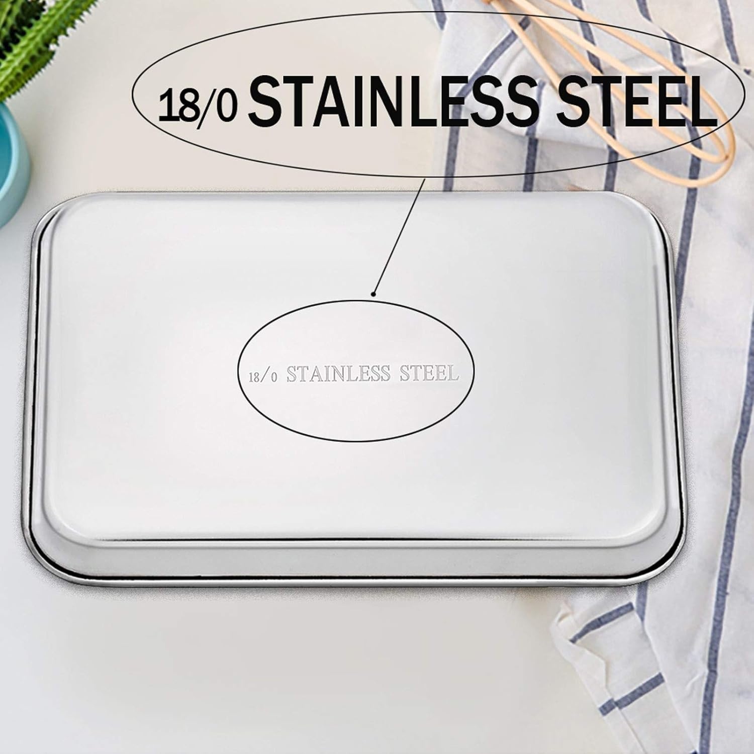 image:imageTeamFar Baking Sheet 176 x 13 x 1 Stainless Steel Large Cookie Sheet Baking Tray Pan for Oven NonToxic amp Healthy Rust Free amp Heavy Duty Mirror Finish amp Dishwasher Safe16 x 12 x 1