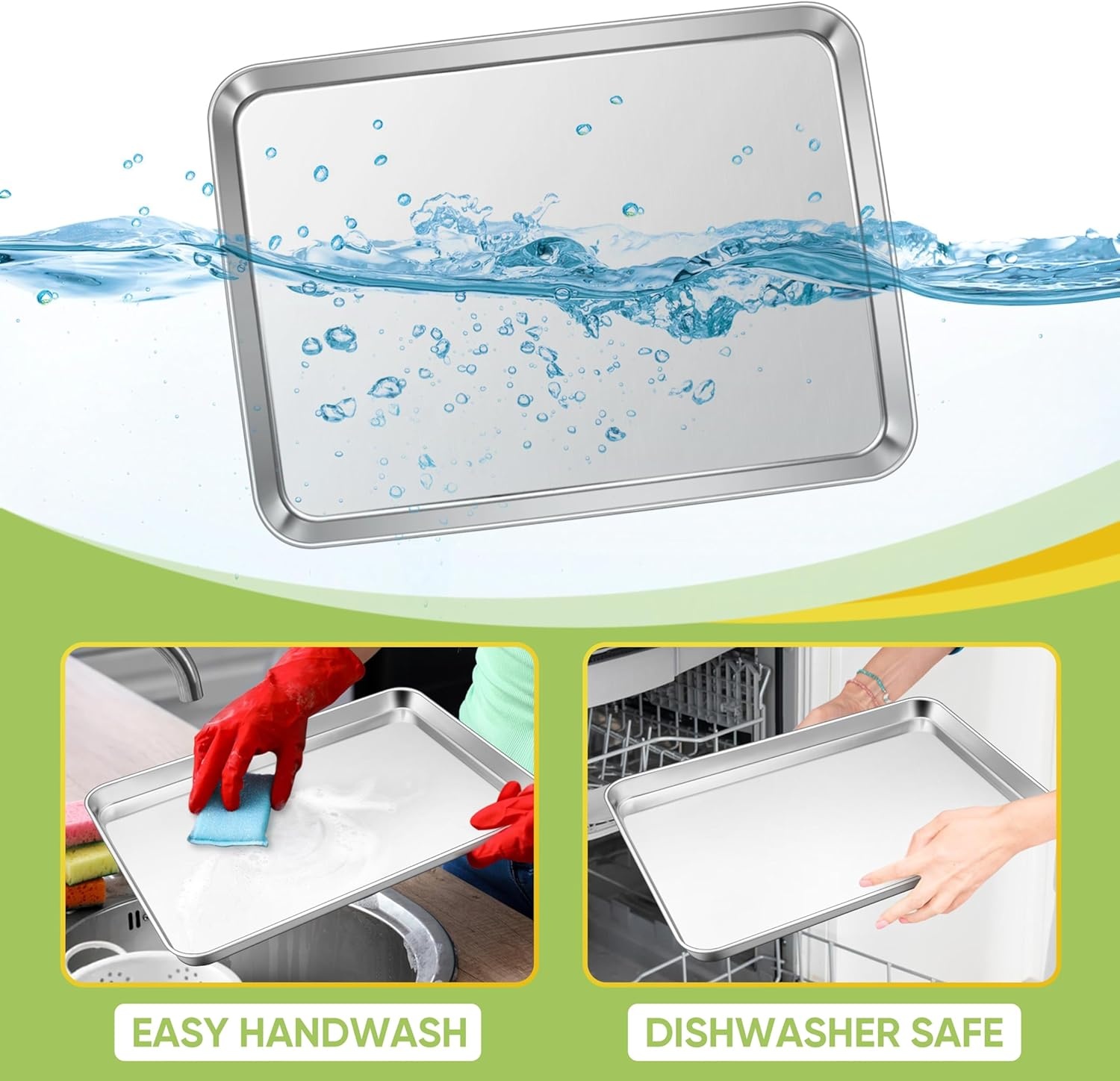 image:imageTeamFar Baking Sheet 176 x 13 x 1 Stainless Steel Large Cookie Sheet Baking Tray Pan for Oven NonToxic amp Healthy Rust Free amp Heavy Duty Mirror Finish amp Dishwasher Safe196 x 1375 x 13